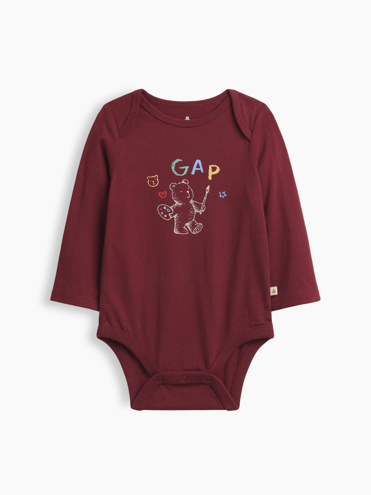 Bordo Grafik Baskılı Bodysuit