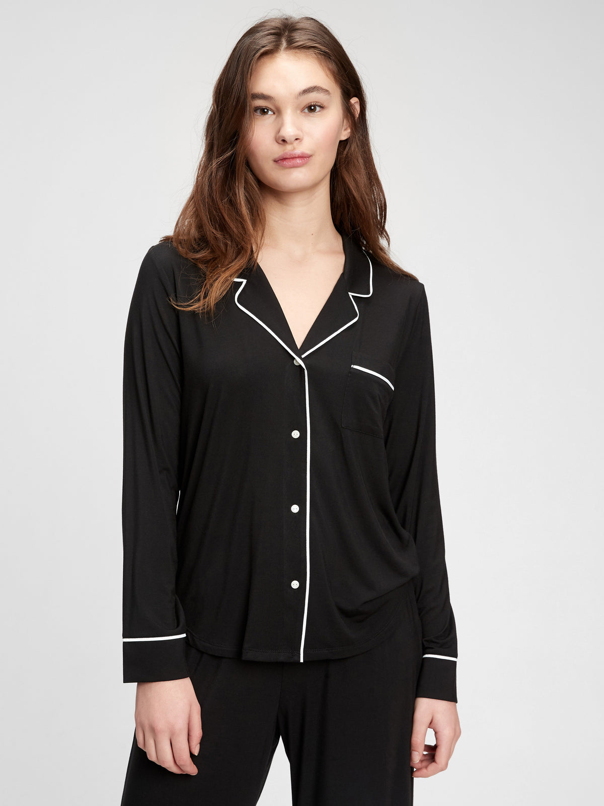 Siyah Modal Pijama Üstü