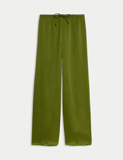 Büzgülü Geniş Paça Pantolon