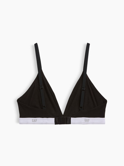 Siyah Softmade Organik Stretch Pamuk Logo Üçgen Sütyen