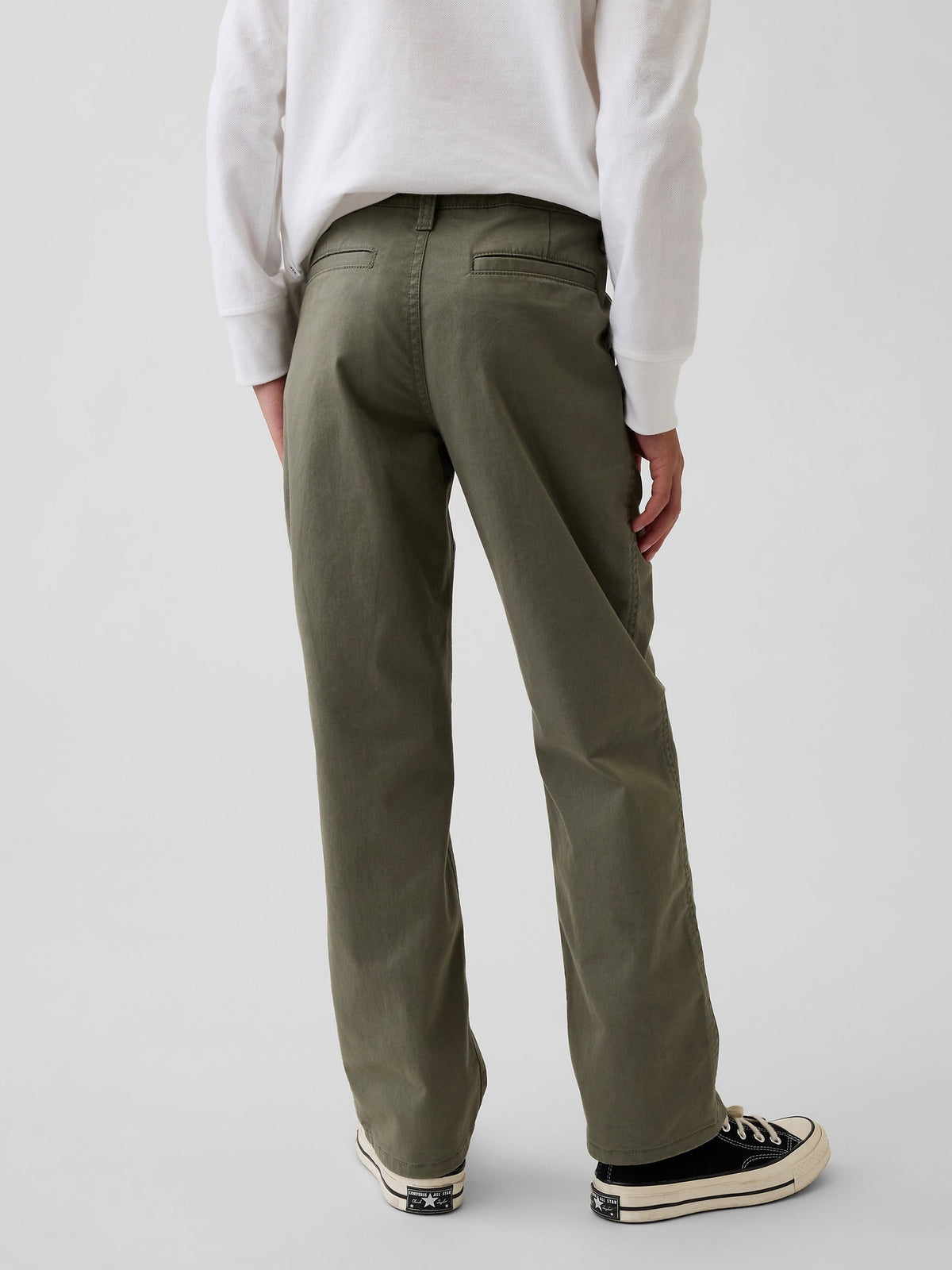 Yeşil Modern Relaxed Straight Khaki Pantolon