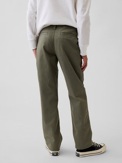 Yeşil Modern Relaxed Straight Khaki Pantolon