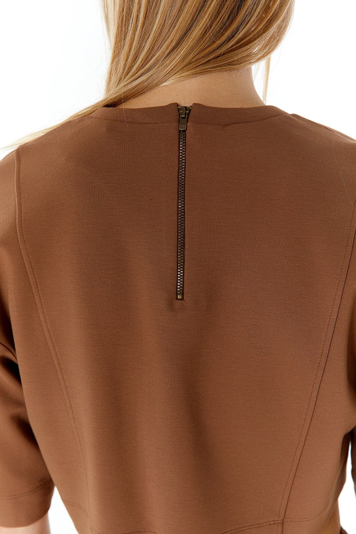 Camel Basic Crop T-shirt