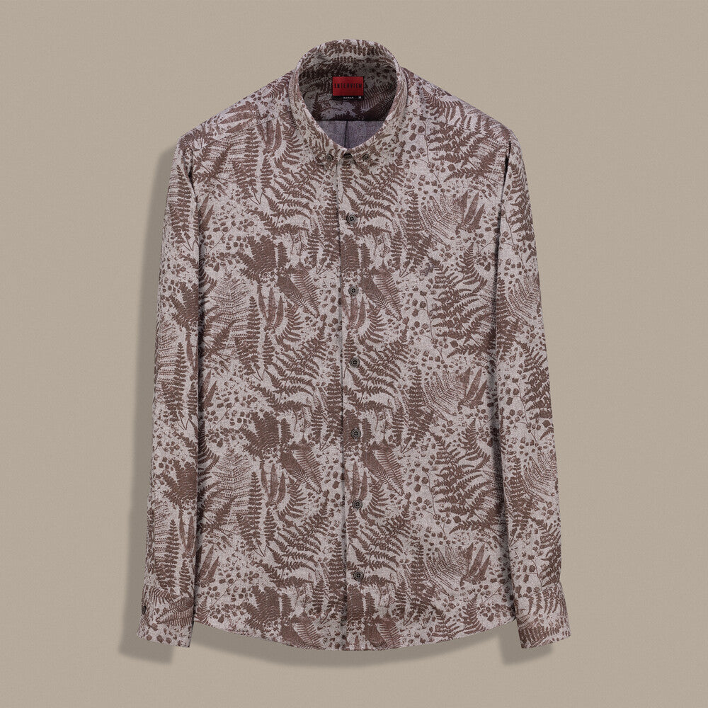 Carina Desenli Kahverengi Gömlek