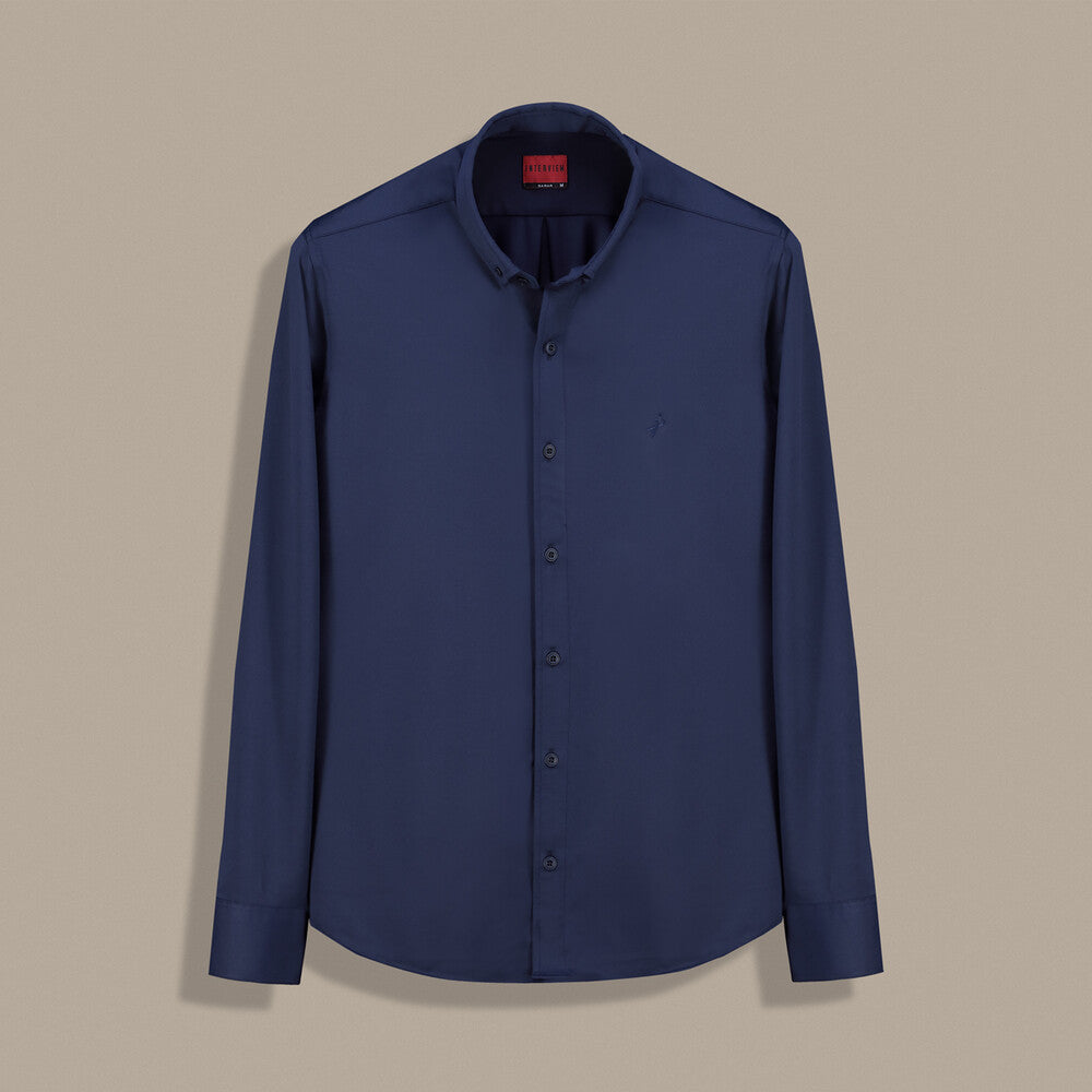 Carina Klasik Uzun Kol Lacivert Gömlek