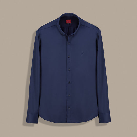 Carina Klasik Uzun Kol Lacivert Gömlek