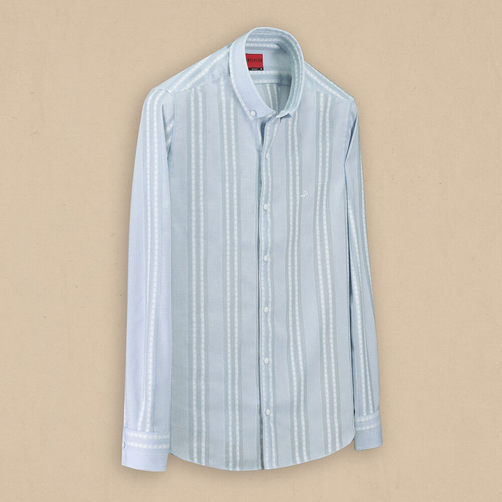 Carina Çizgili Açık Yeşil Gömlek