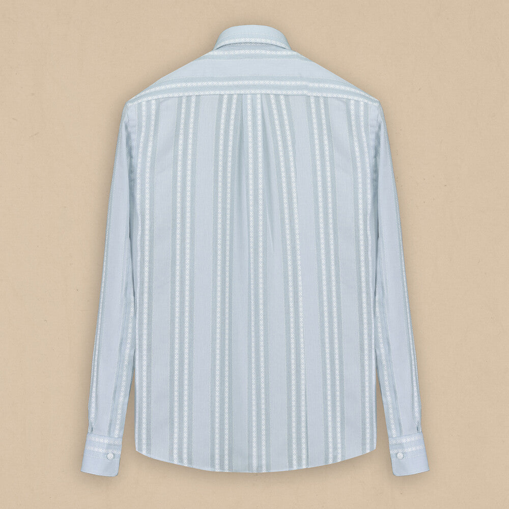 Carina Çizgili Açık Yeşil Gömlek