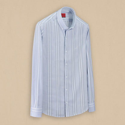 Carina Çizgili Mavi Gömlek