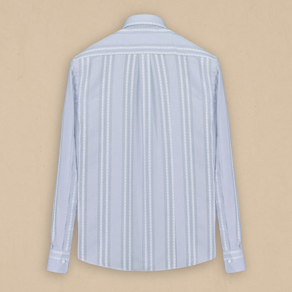 Carina Çizgili Mavi Gömlek