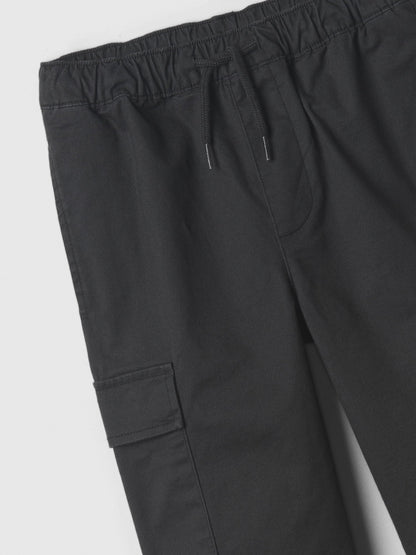 Siyah Twill Kargo Jogger Pantolon