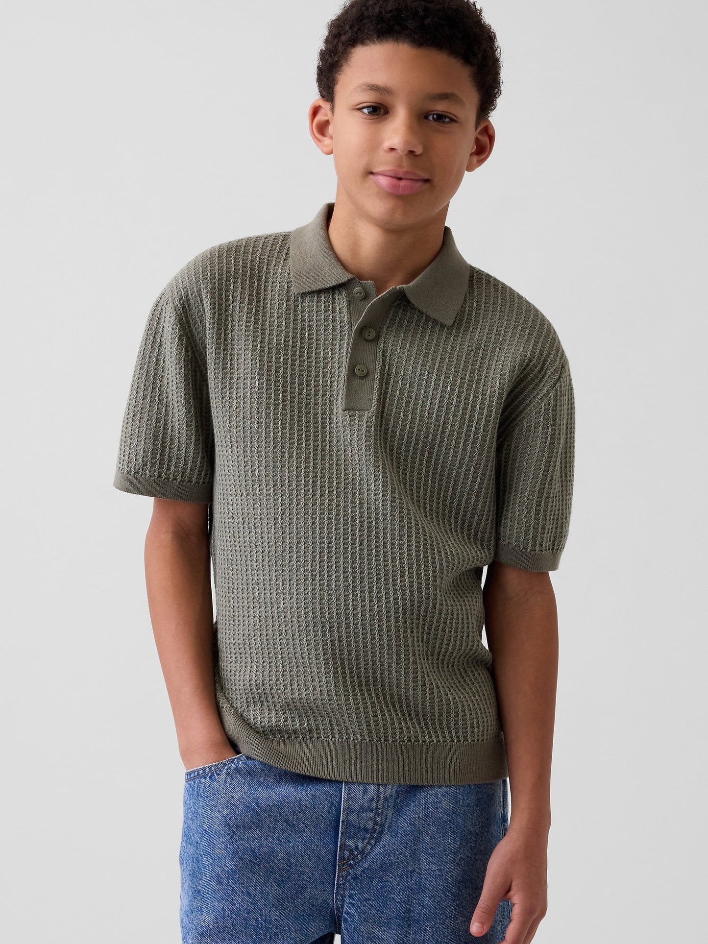 Haki Textured Polo Triko T-shirt