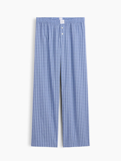 Mavi Poplin Pijama Altı