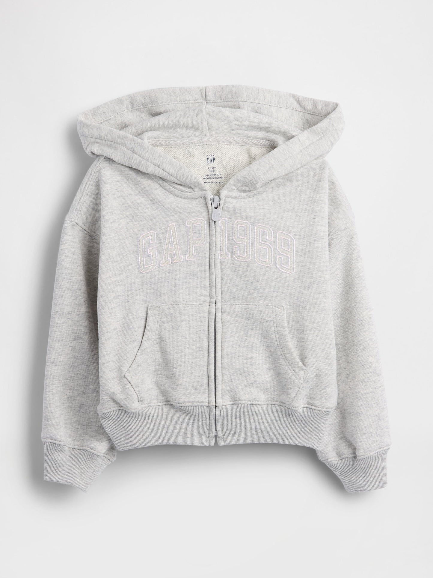 Gri Vintagesoft Terry Fransız Havlu Logo Fermuarlı Sweatshirt