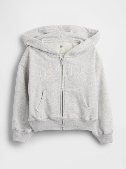 Gri Vintagesoft Terry Fransız Havlu Logo Fermuarlı Sweatshirt
