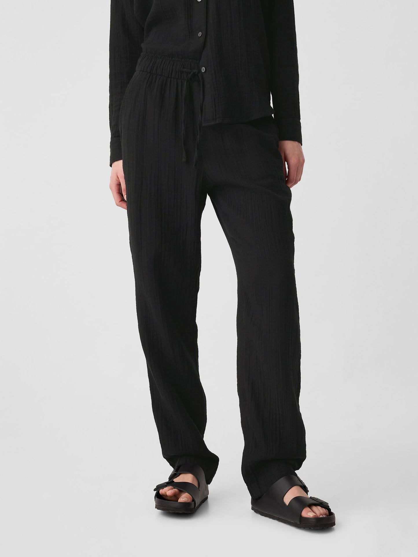 Siyah Easy Gauze Pantolon