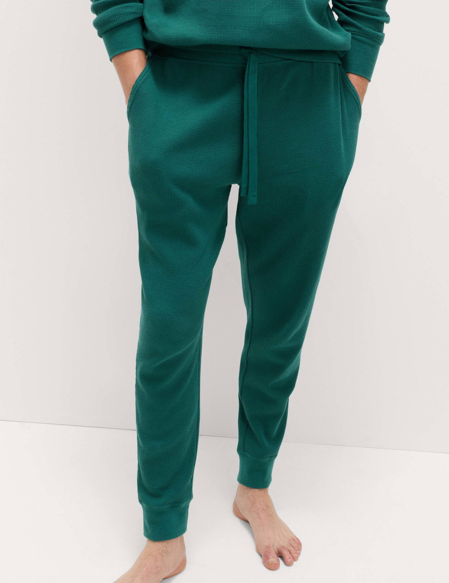 Saf Pamuklu Waffle Pijama Altı