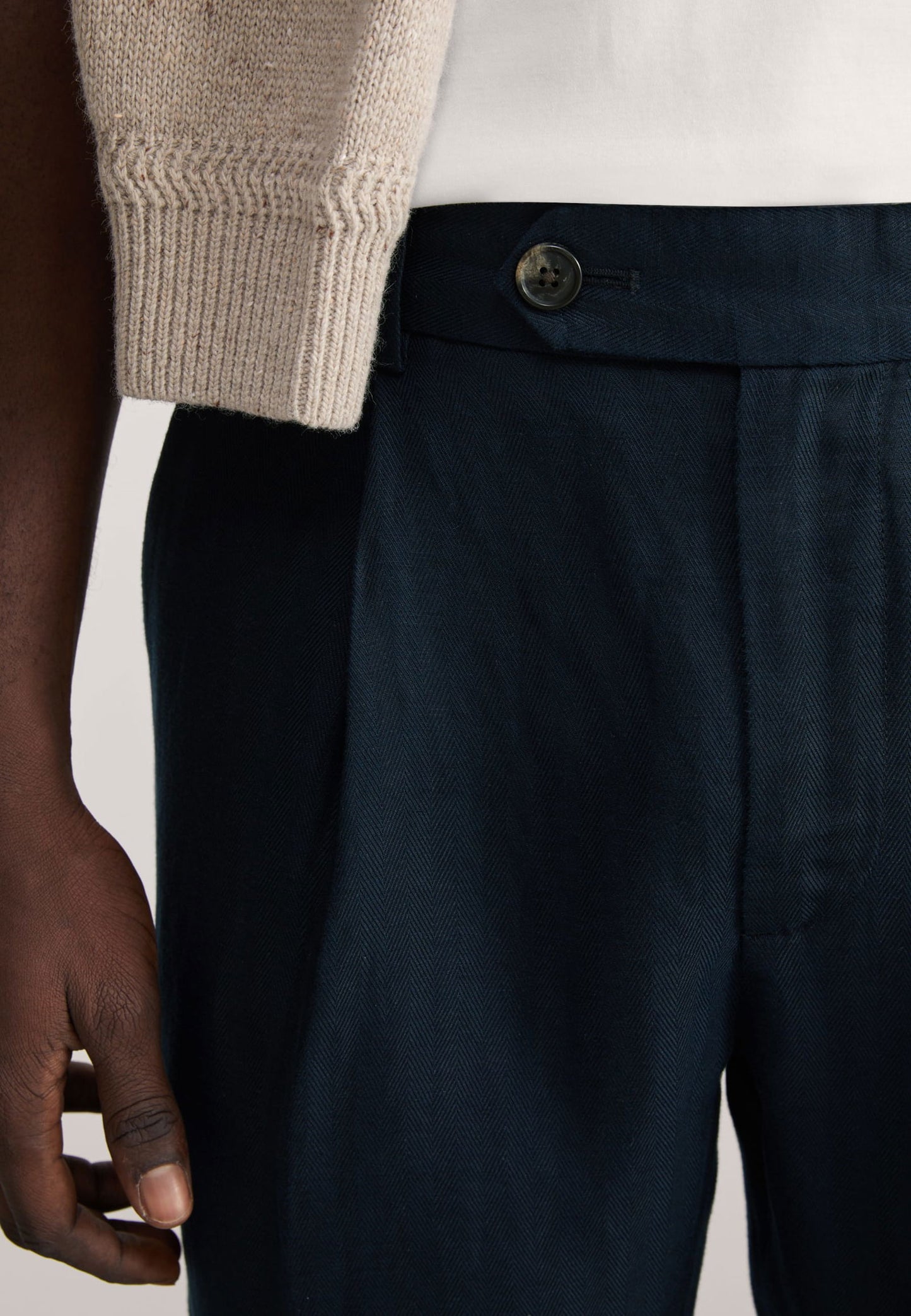 Tapered Fit Keten Pantolon