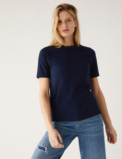 Saf Pamuklu Kısa Kollu T-shirt