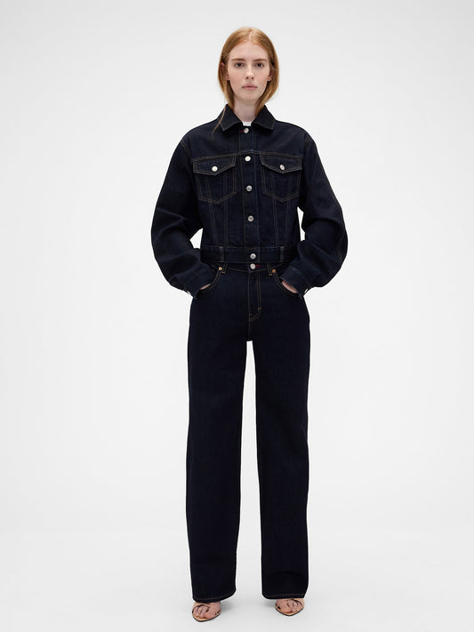 Koyu Mavi Gap × Victoria Beckham High Rise Straight Jean Pantolon