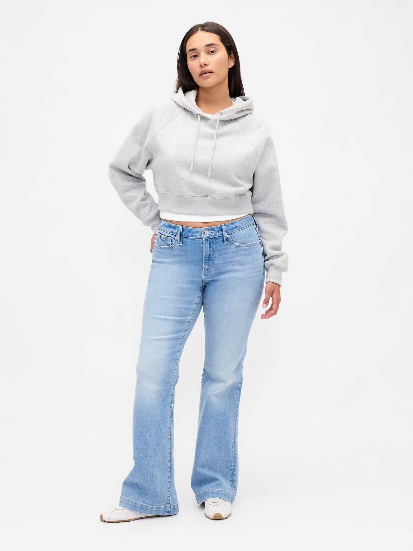 Açık Mavi Curvy Low Rise Long & Lean Jean Pantolon