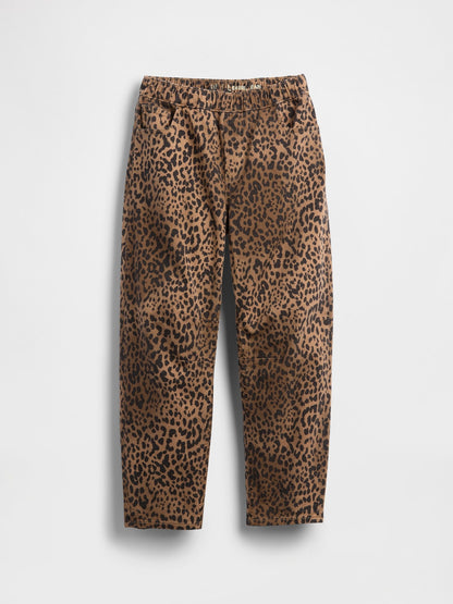 Kahverengi High-rise Easy Barrel Jean Pantolon