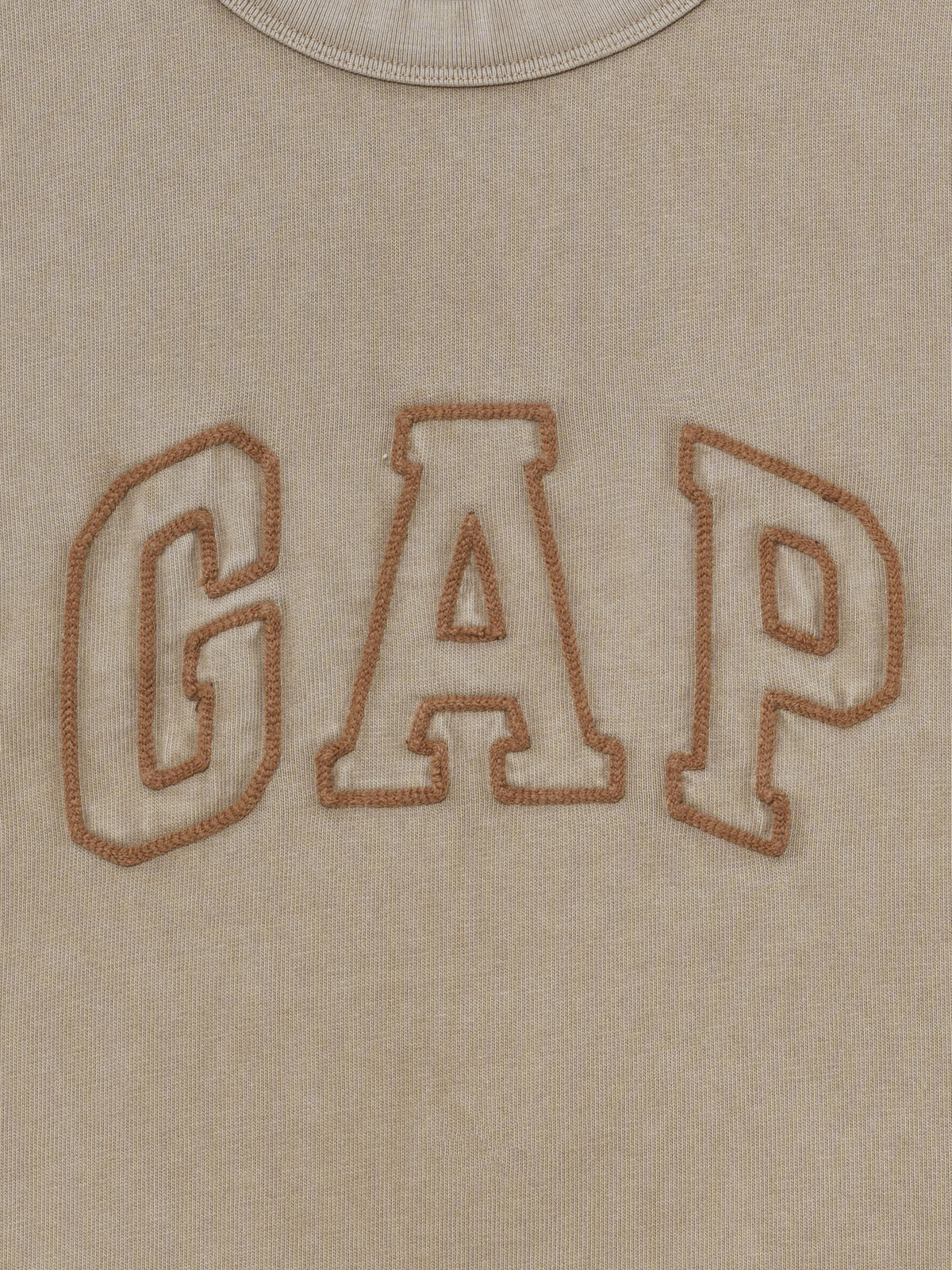 Açık Kahverengi Heavyweight Gap Logo Relaxed Crop T-shirt
