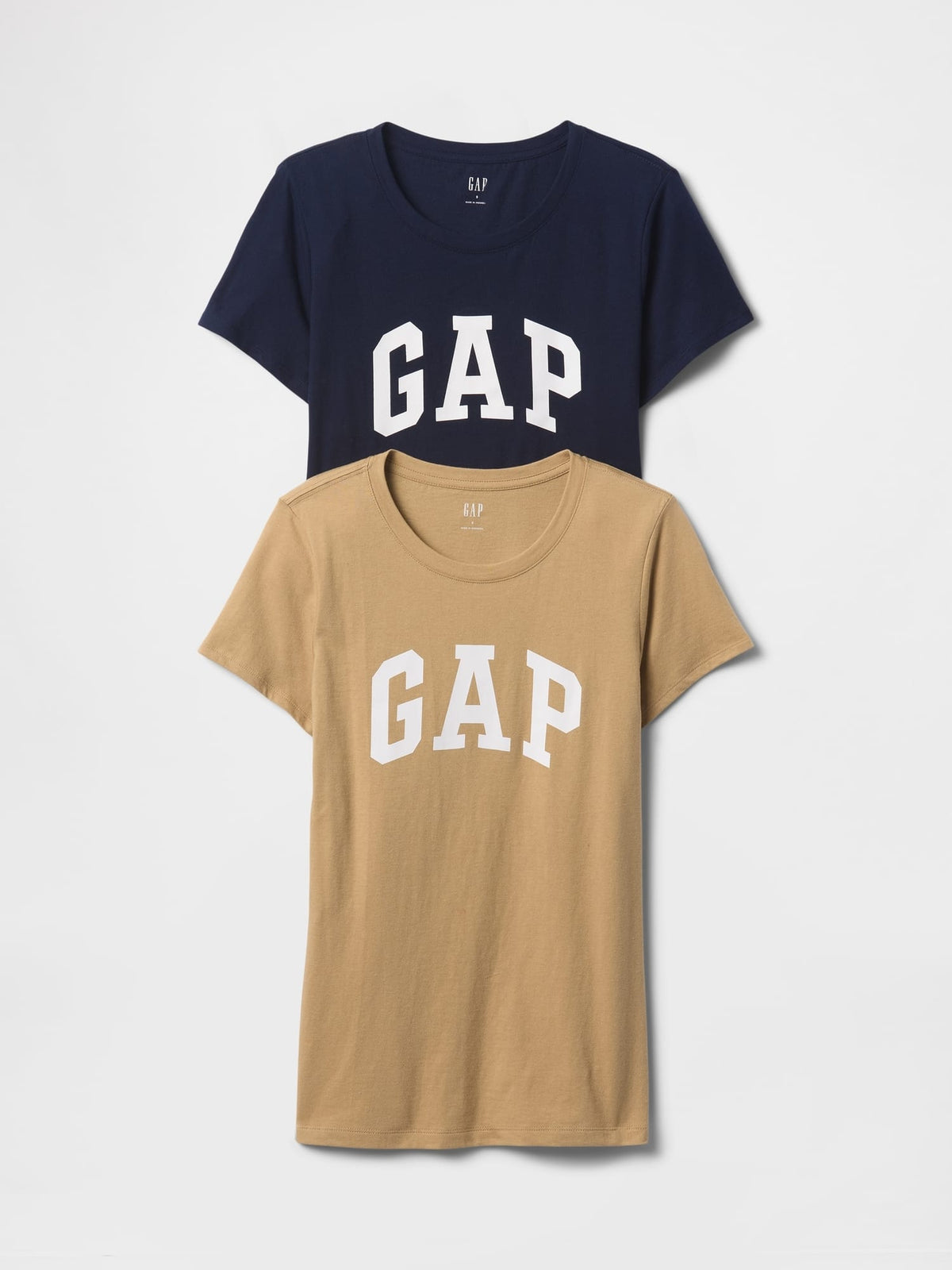 Koyu Bej 2'li Gap Logo Kısa Kollu T-shirt Seti