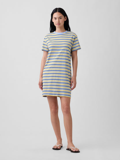 Sarı Relaxed T-shirt Mini Elbise