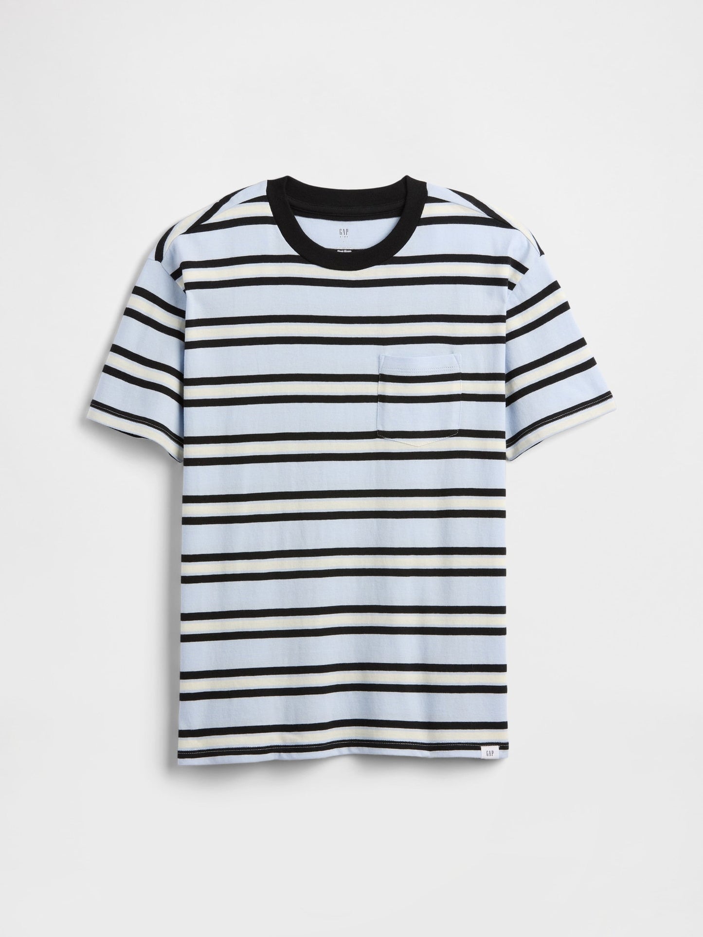 Açık Mavi Everyday Soft Stripe Pocket T-shirt