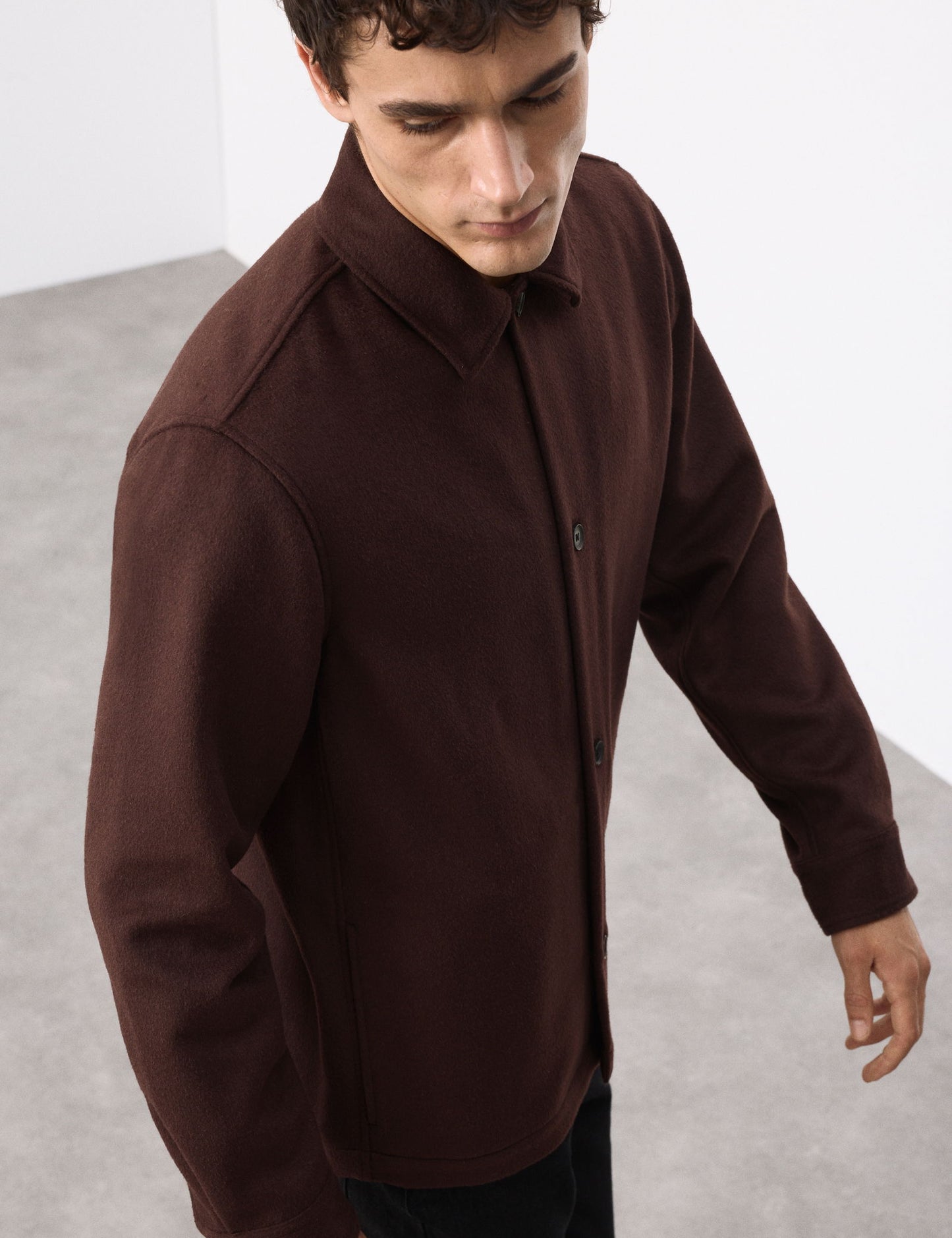 Regular Fit Yün Karışımlı Gömlek Ceket