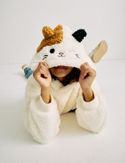 Squishmallows Kedili Borg Kapüşonlu Sweatshirt