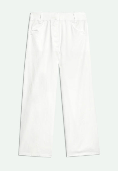 Saf Pamuklu Wide Leg Pantolon
