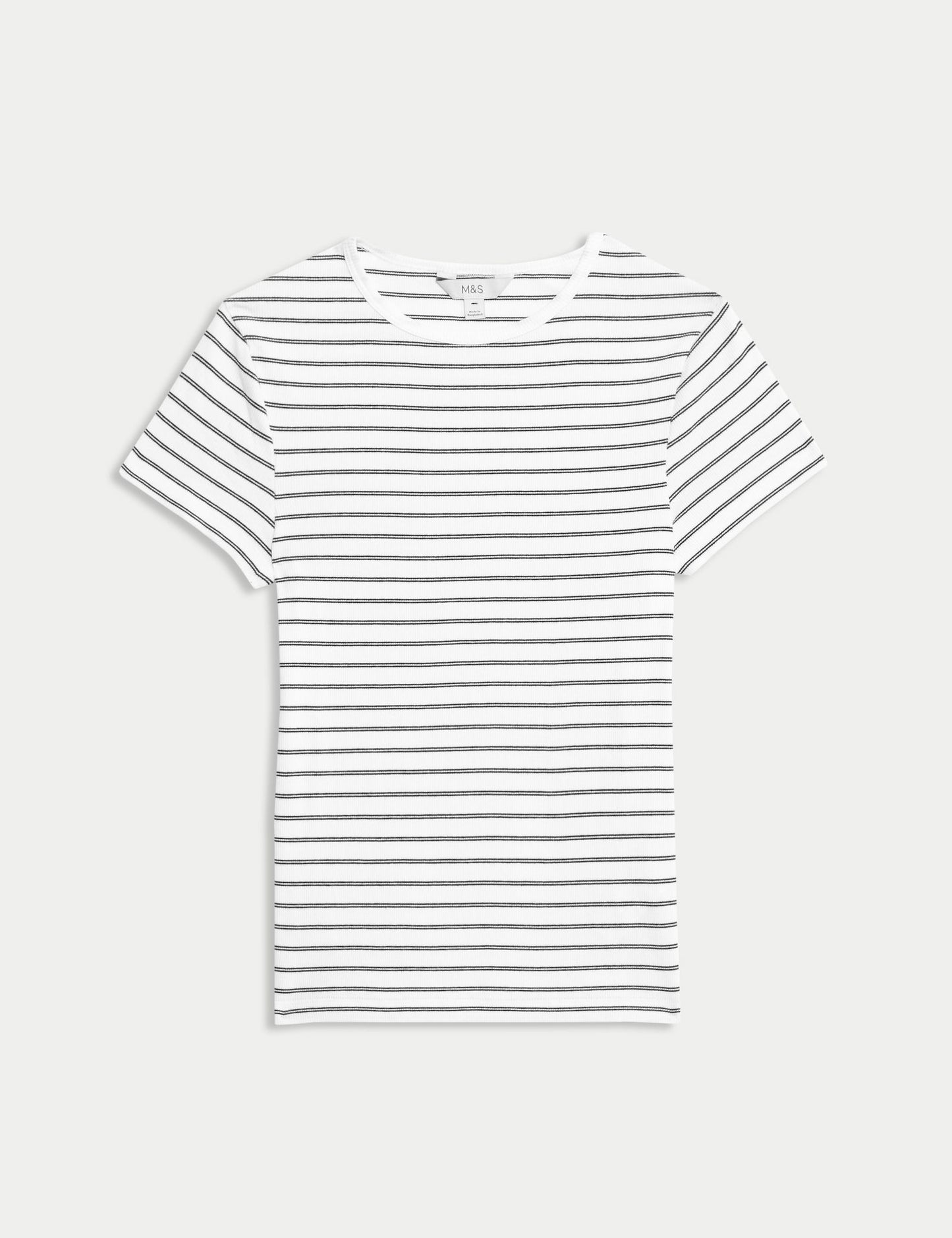 Pamuk Karışımlı Çizgili Ribanalı T-shirt