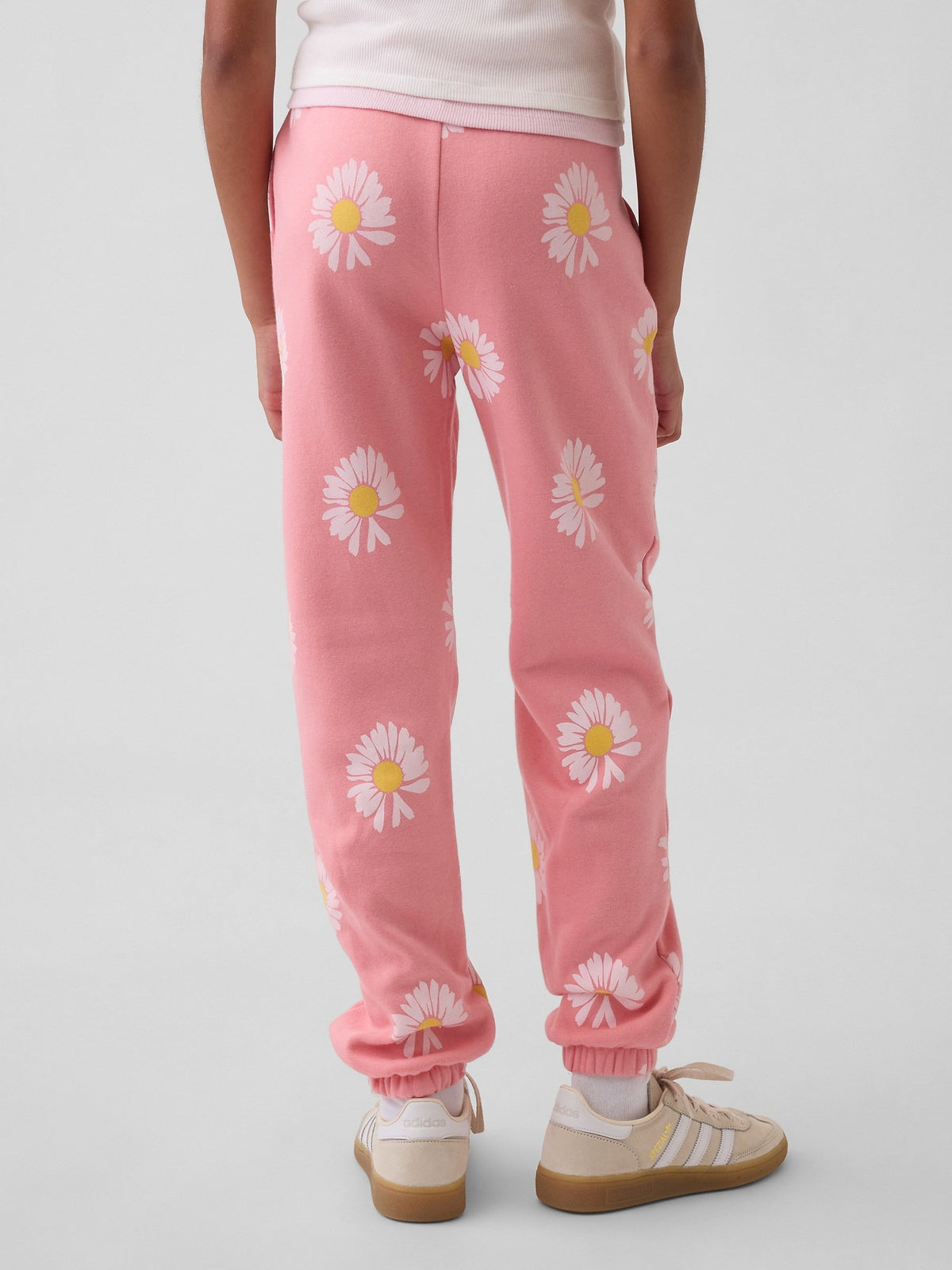 Açık Pembe Relaxed Gap Logo Fransız Havlu Kumaş Jogger Eşofman Altı