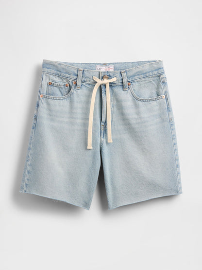 Denim Mavi 8 Mid Rise '90s Loose Denim Bermuda Şortlar
