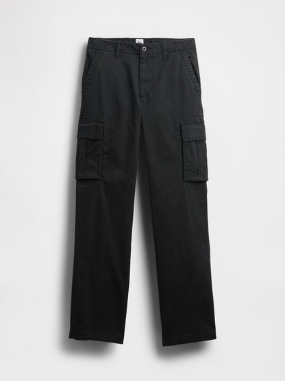 Siyah Gapflex Straight Kargo Washwell™ Pantolon
