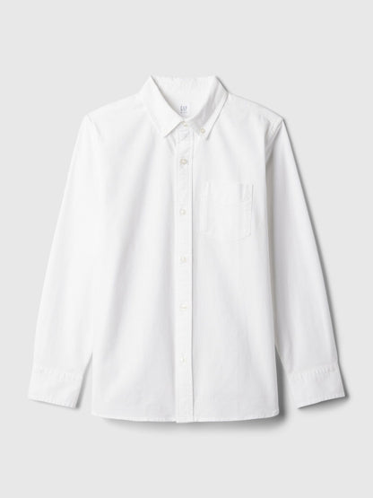 Beyaz Organik Pamuk Oxford Uniform Gömlek