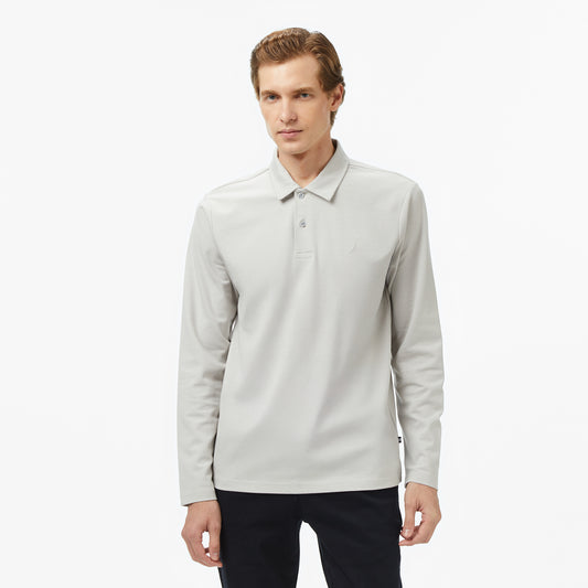 Nautica Erkek Gri Classic Fit Uzun Kollu Polo Yaka T-shirt