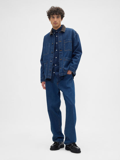 Lacivert Relaxed Denim Barn Ceket