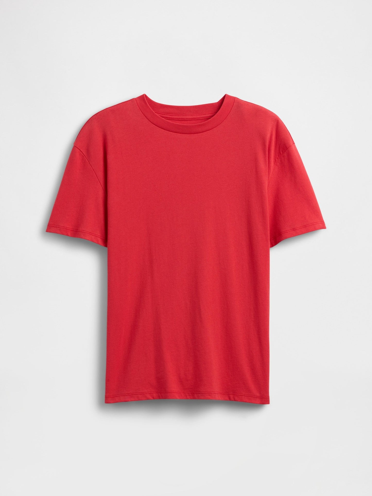 Kırmızı Everyday Soft Relaxed Bisiklet Yaka T-shirt