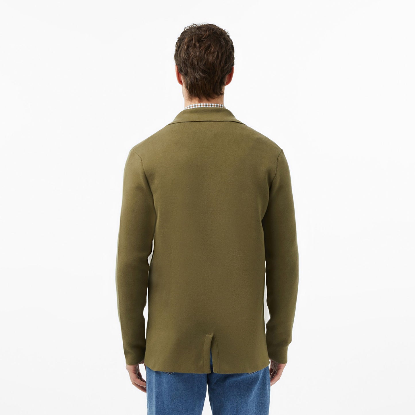 Lacoste Erkek Classic Fit V Yaka Haki Hırka