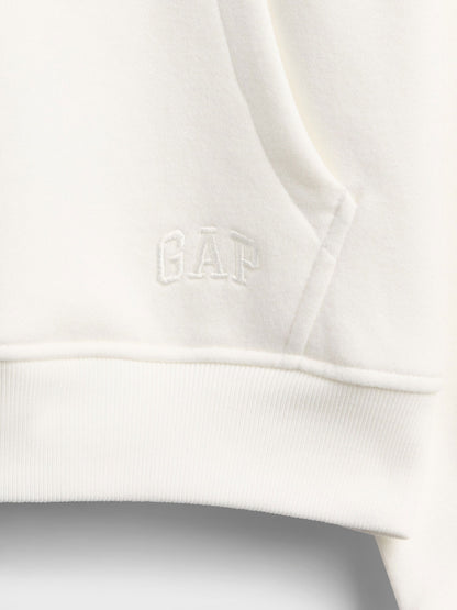 Beyaz Vintagesoft Gap Logo Yarım Fermuarlı Pullover Sweatshirt