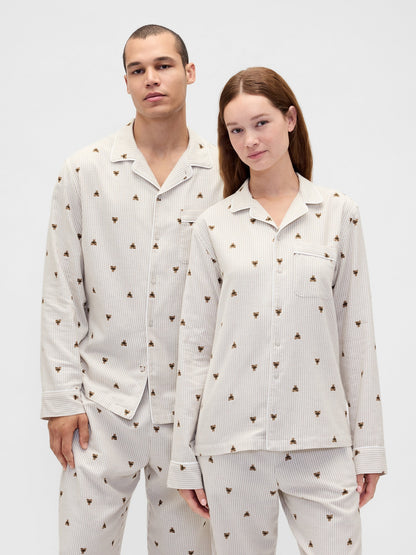 Beyaz Softest Flannel Pijama Üstü