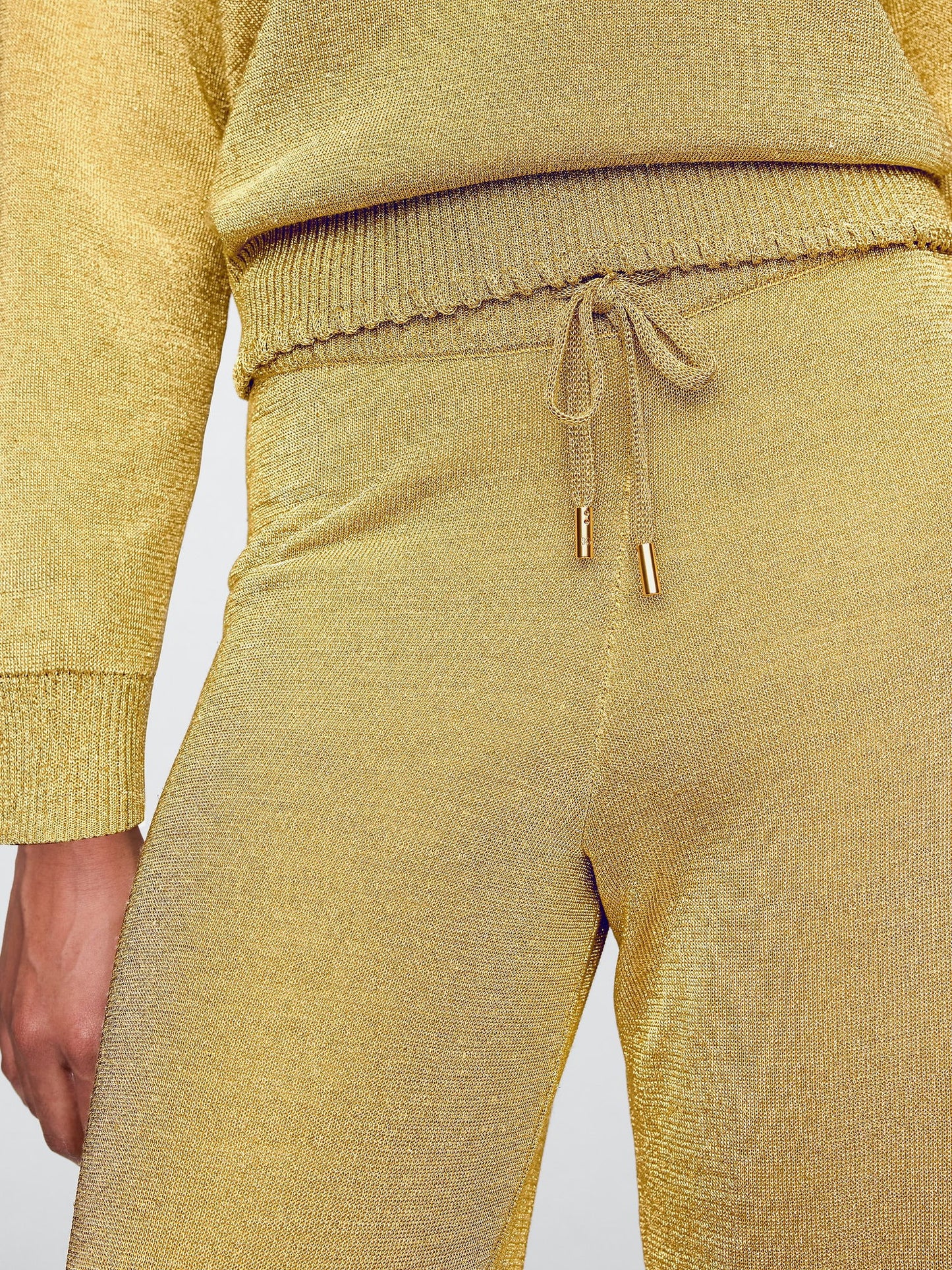 Sarı Gap × Cult Gaia Metalik Wide-leg Pantolon