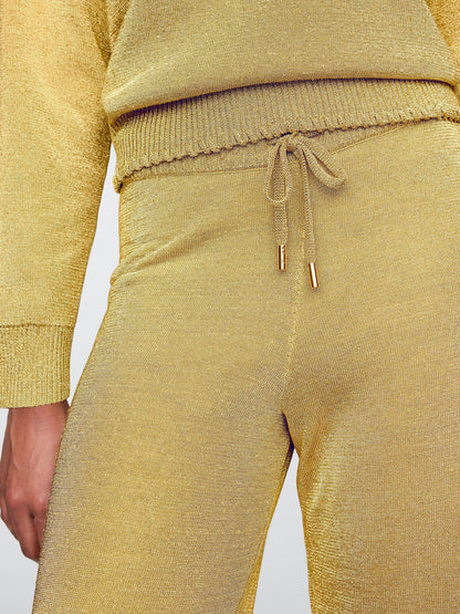 Sarı Gap × Cult Gaia Metalik Wide-leg Pantolon