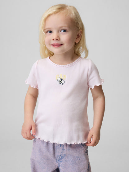 Açık Pembe Embroidered Logo T-shirt