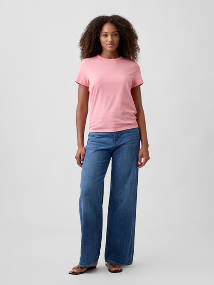 Açık Pembe Favorite Bisiklet Yaka T-shirt