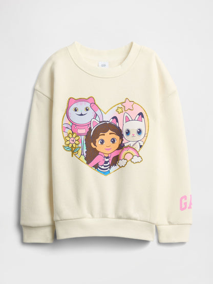Beyaz Gap Relaxed Grafik Sweatshirt