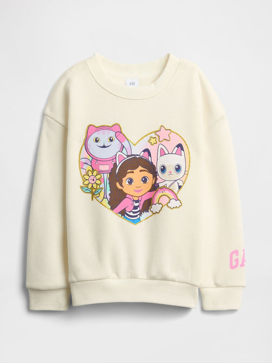 Beyaz Gap Relaxed Grafik Sweatshirt